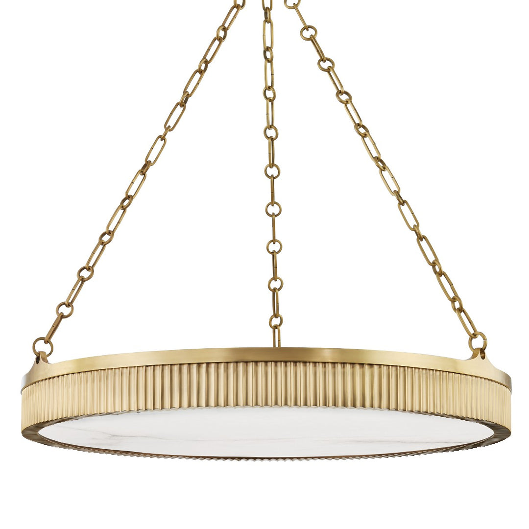 Lynden Eight Light Chandelier in Aged Brass - available from The Lighting Shoppe, trusted by Canadian homeowners
