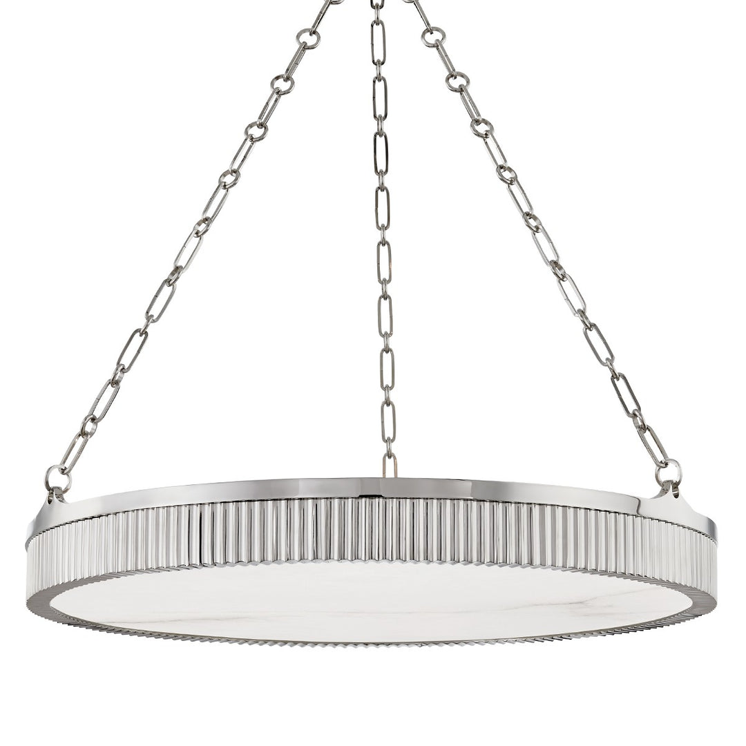 Lynden Eight Light Chandelier in Polished Nickel - available from The Lighting Shoppe, trusted by Canadian homeowners