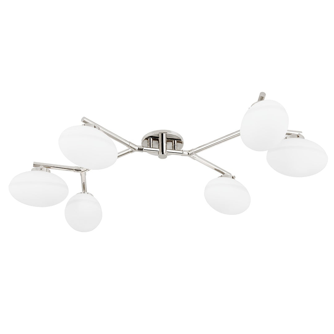 Wagner Six Light Semi Flush Mount in Polished Nickel - available from The Lighting Shoppe, trusted by Canadian homeowners
