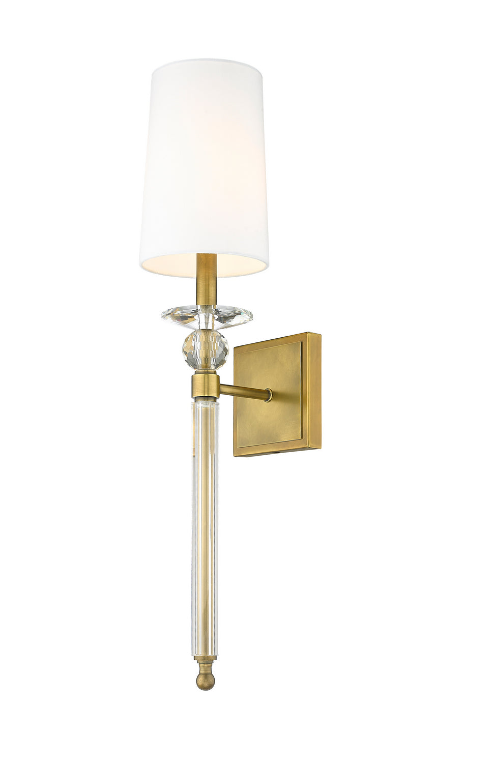 Ava One Light Wall Sconce in Rubbed Brass - available from The Lighting Shoppe, trusted by Canadian homeowners