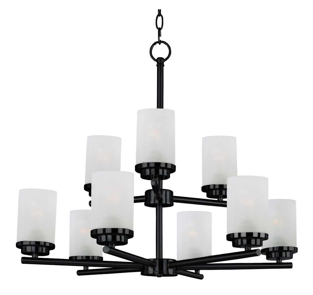 Maxim - 10206FTBK - Nine Light Chandelier - Corona - Black