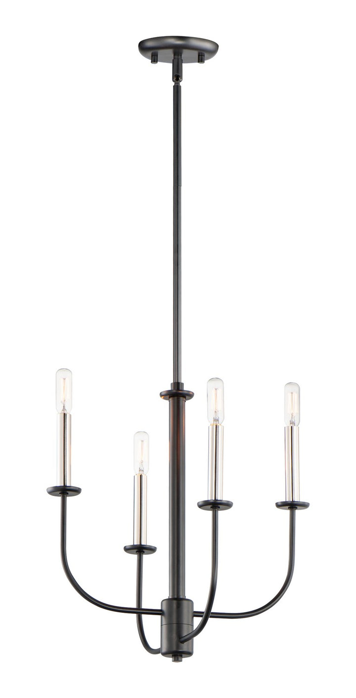 Wesley Four Light Chandelier in Black / Satin Nickel - available from The Lighting Shoppe, trusted by Canadian homeowners