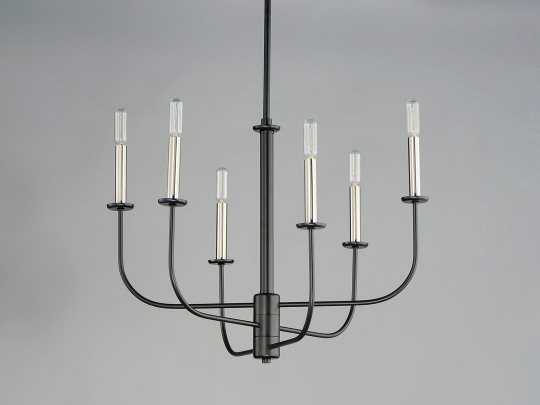 Maxim - 10326BKSN - Six Light Chandelier - Wesley - Black / Satin Nickel