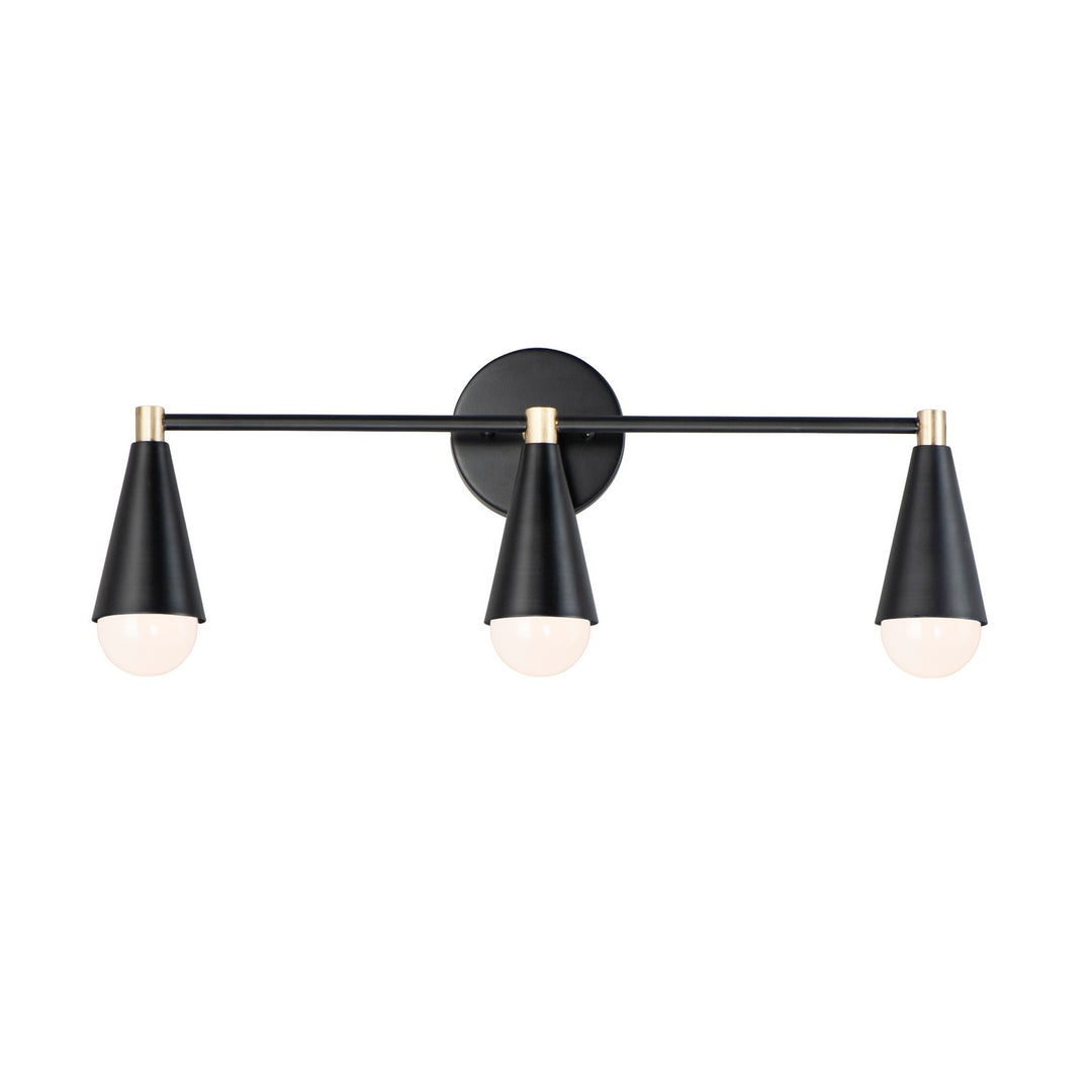 Maxim - 11263BKSBR - Three Light Bath Vanity - Lovell - Black / Satin Brass