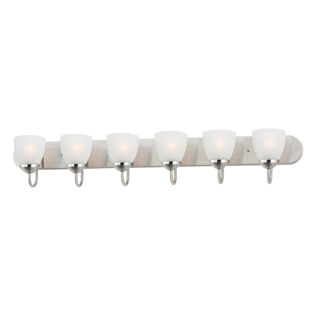 Axis Six Light Bath Vanity in Satin Nickel