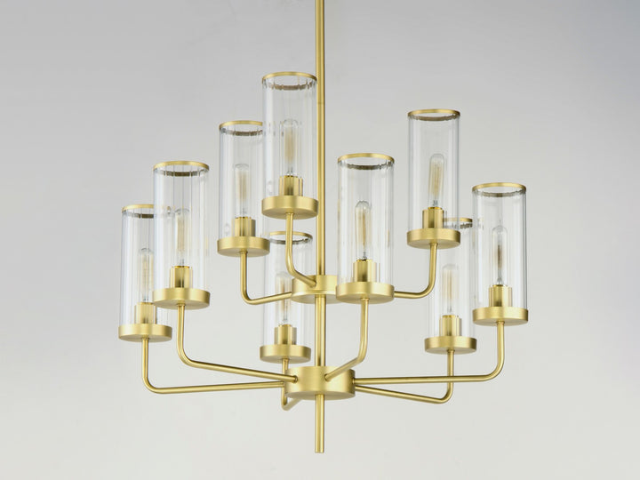 Maxim - 11479CRSBR - Nine Light Chandelier - Crosby - Satin Brass