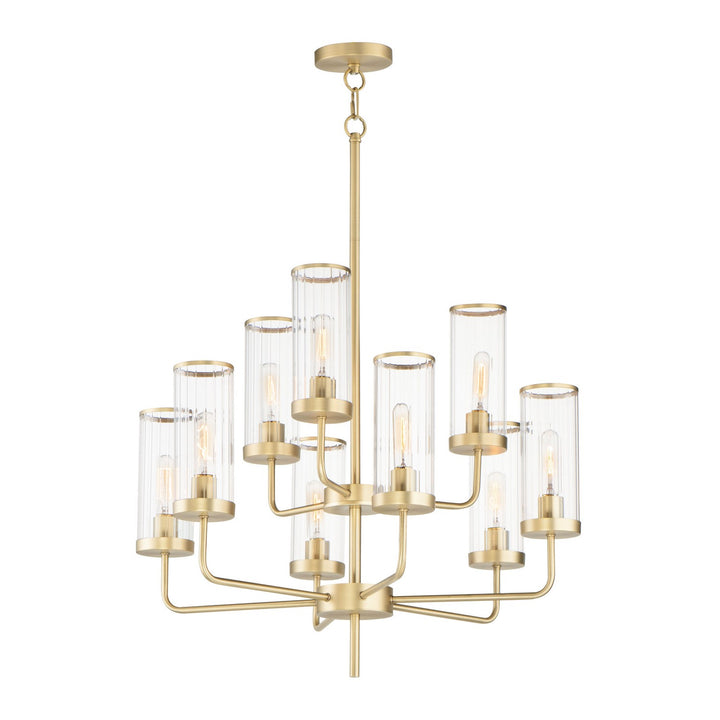 Maxim - 11479CRSBR - Nine Light Chandelier - Crosby - Satin Brass