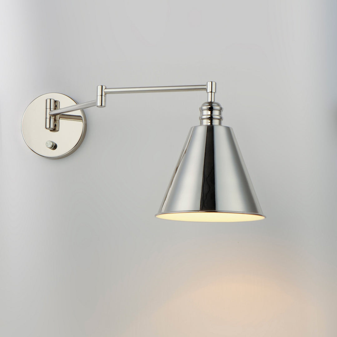 Maxim - 12220PN - One Light Wall Sconce - Library - Polished Nickel