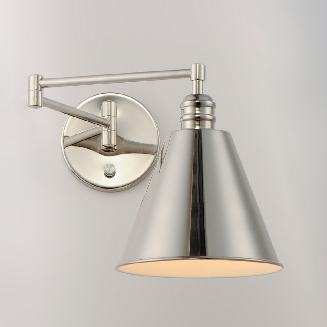 Maxim - 12220PN - One Light Wall Sconce - Library - Polished Nickel
