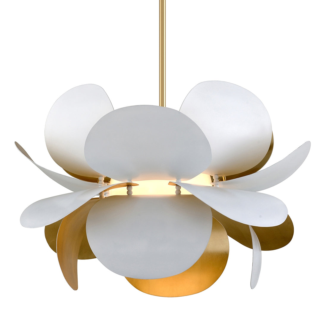 Corbett Lighting Canada - 314-43-GL/SWH - One Light Chandelier - Ginger - White And Gold Leaf