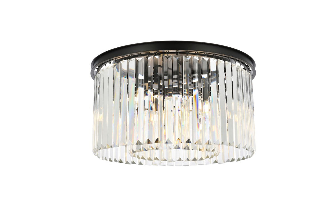 Elegant Lighting - 1238F26MB/RC - Eight Light Flush Mount - Sydney - Matte Black