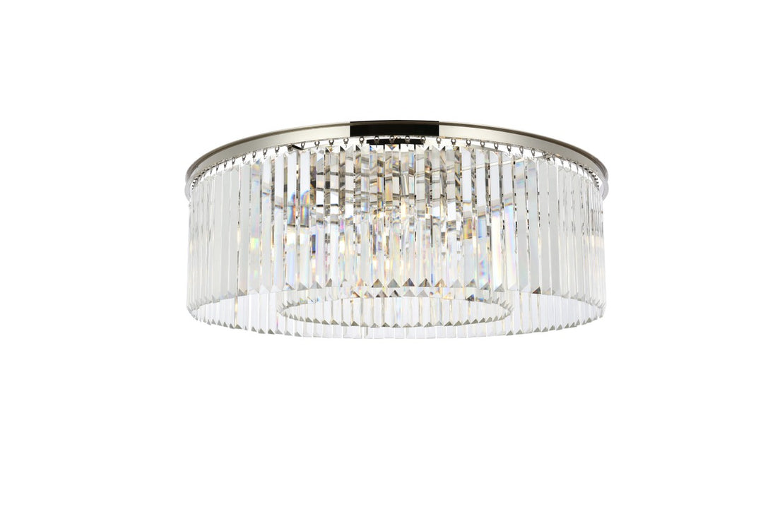 Elegant Lighting - 1238F43PN/RC - Ten Light Flush Mount - Sydney - Polished nickel