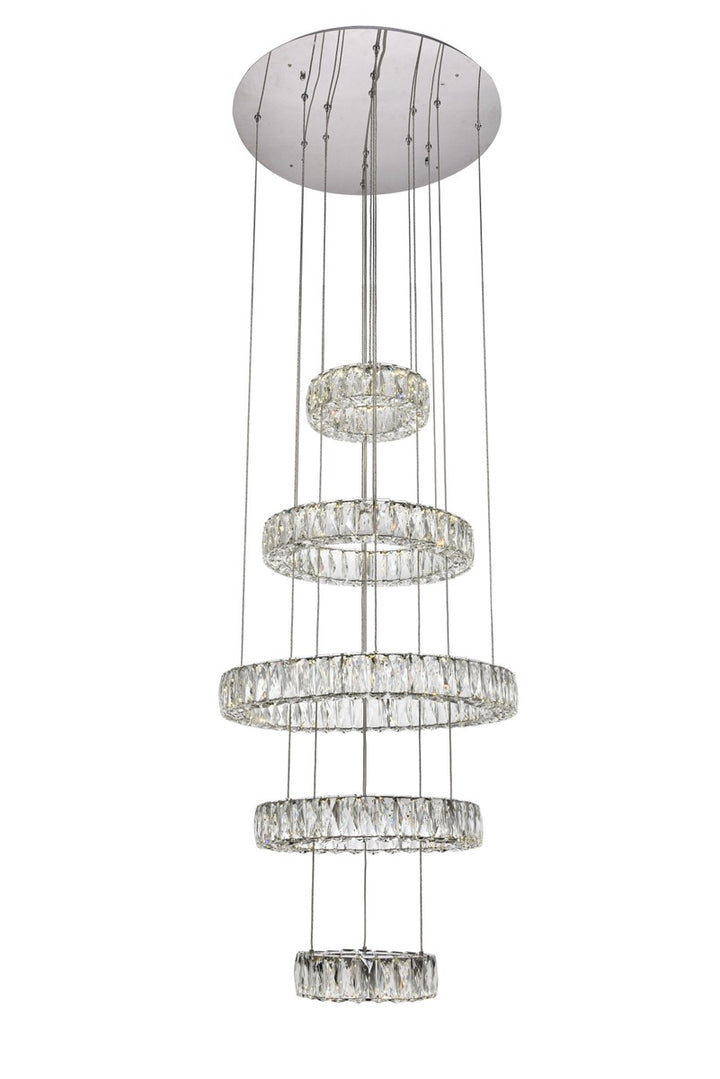 Elegant Lighting - 3503G5LC - LED Chandelier - Monroe - Chrome