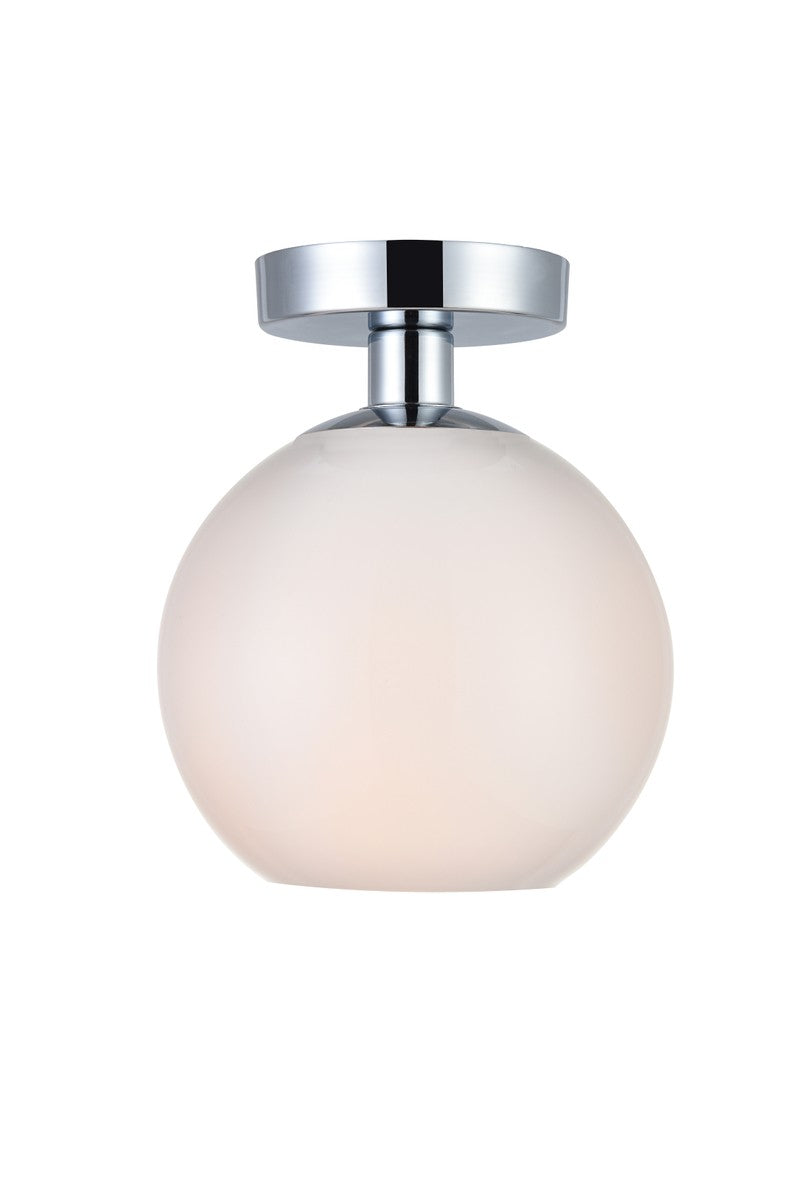 Elegant Lighting - LD2205C - One Light Flush Mount - BAXTER - Chrome and frosted white
