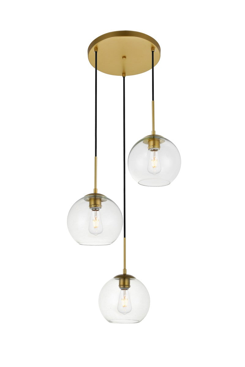 BAXTER Three Light Pendant in Brass - available from The Lighting Shoppe, trusted by Canadian homeowners