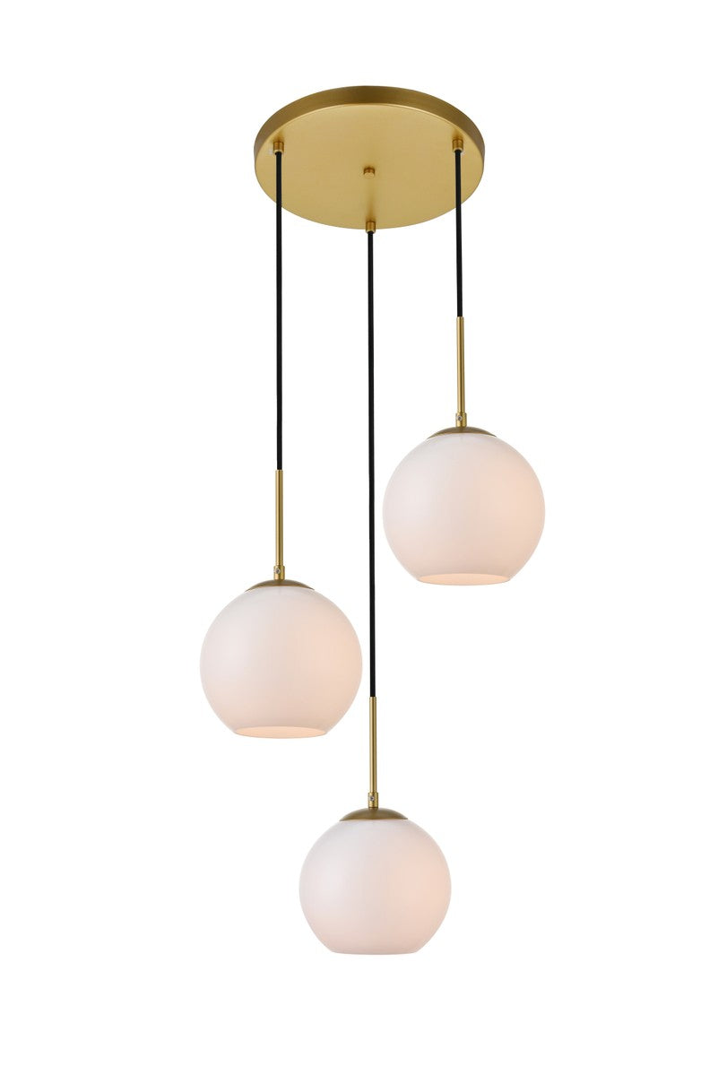 BAXTER Three Light Pendant in Brass - available from The Lighting Shoppe, trusted by Canadian homeowners
