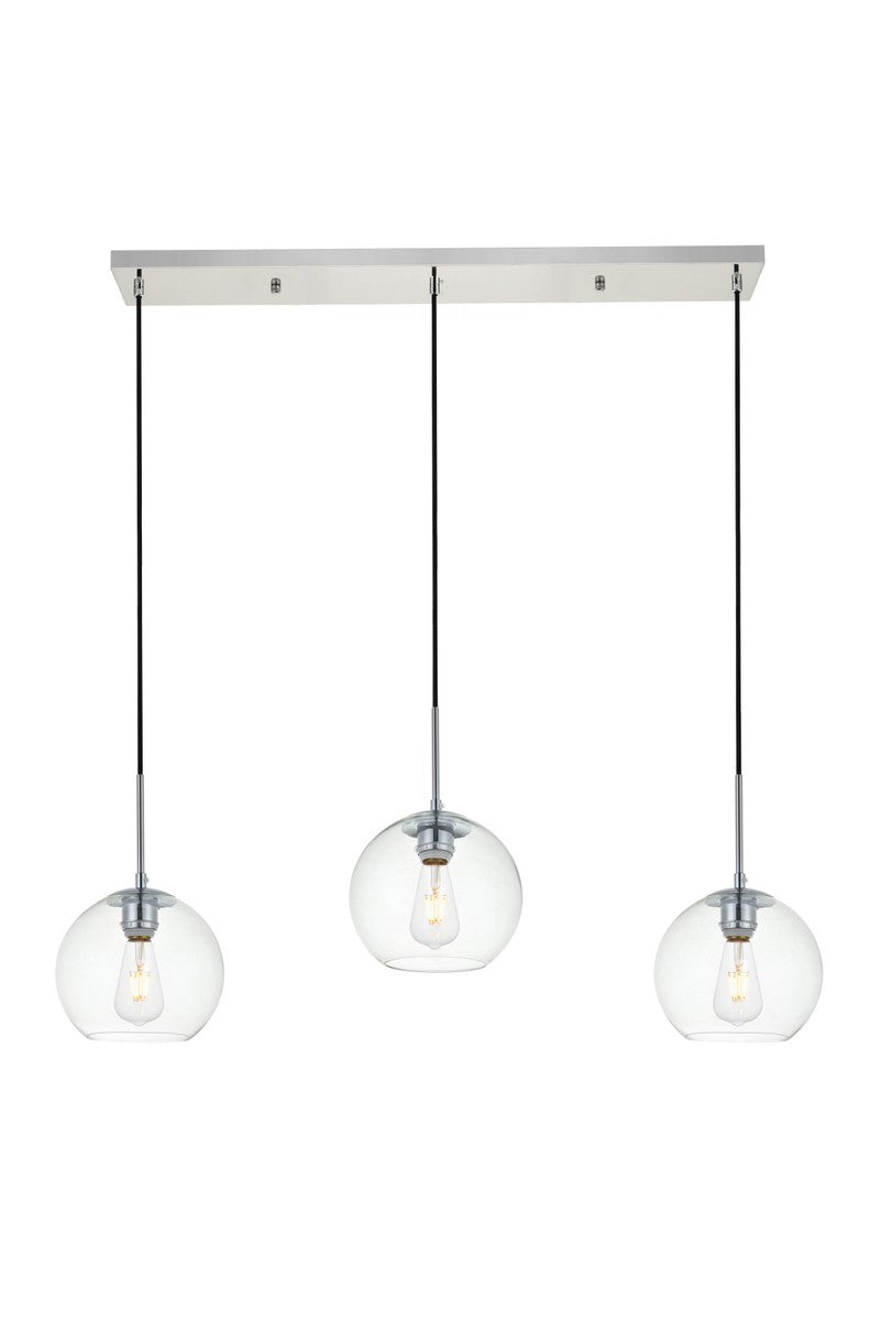 Elegant Lighting - LD2236C - Three Light Pendant - BAXTER - Chrome and Clear
