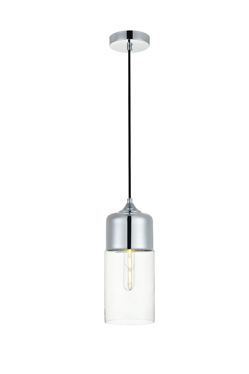 Elegant Lighting - LD2240C - One Light Pendant - ASHWELL - Chrome and Clear