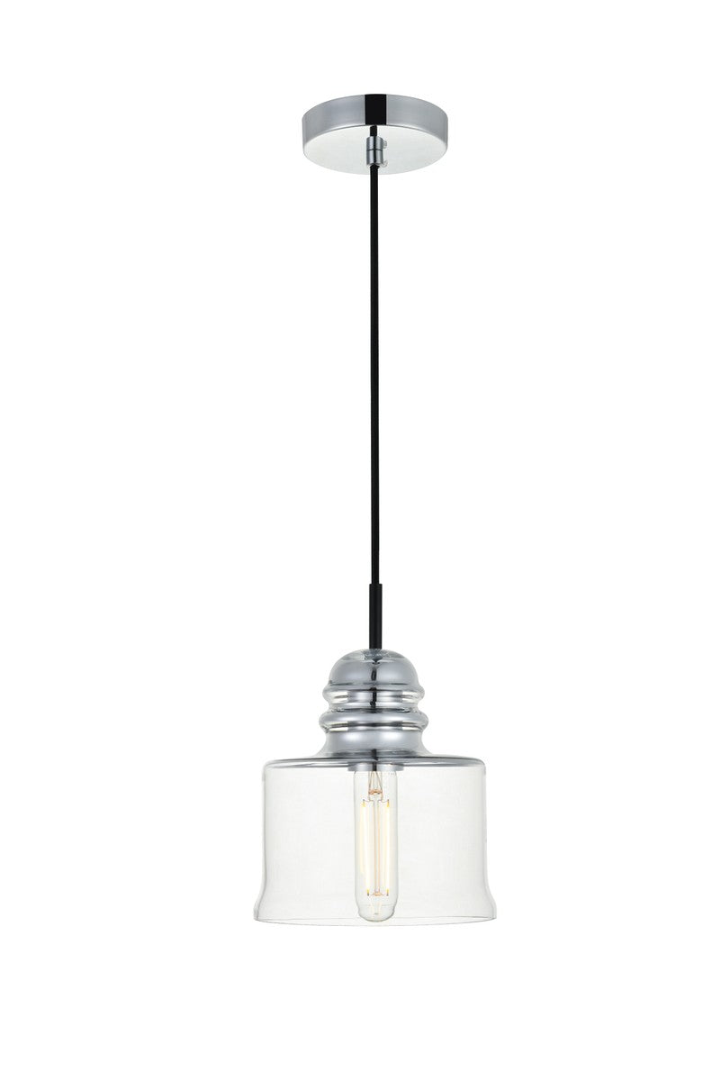 Elegant Lighting - LD2253C - One Light Pendant - KENNA - Chrome and Clear