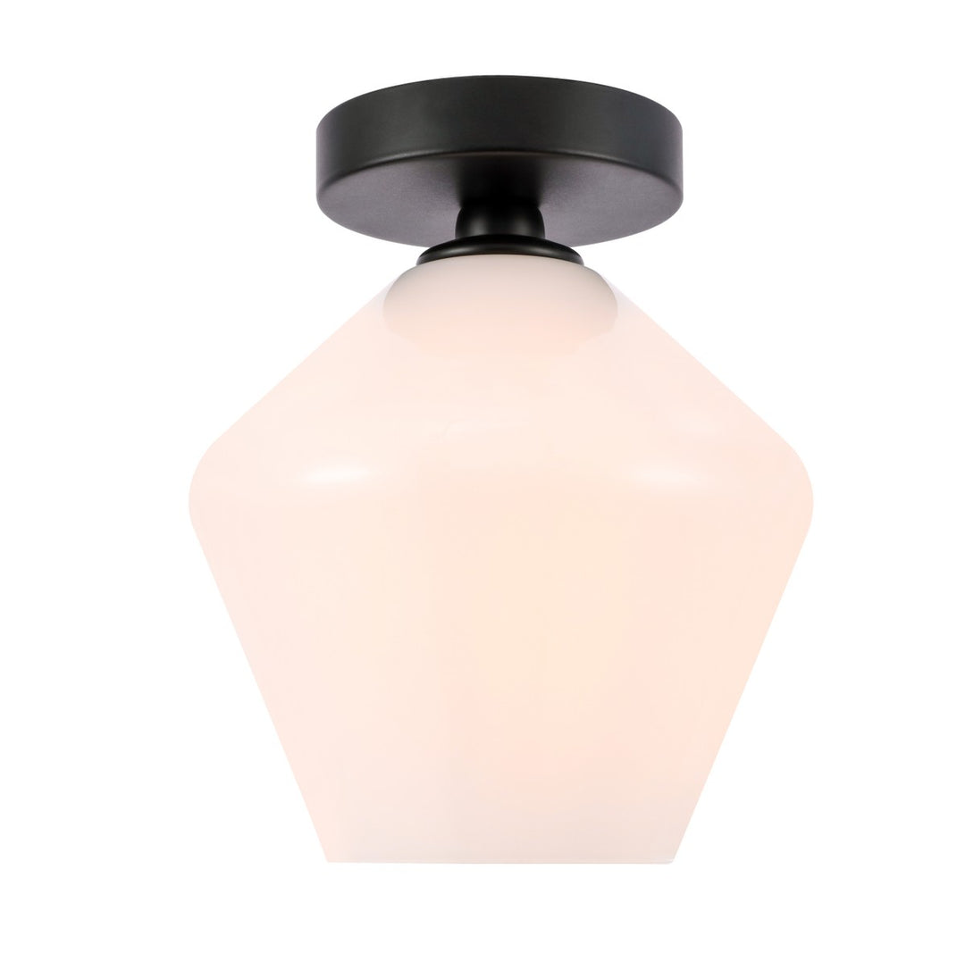 Elegant Lighting - LD2255BK - One Light Flush Mount - Gene - Black and Frosted white glass