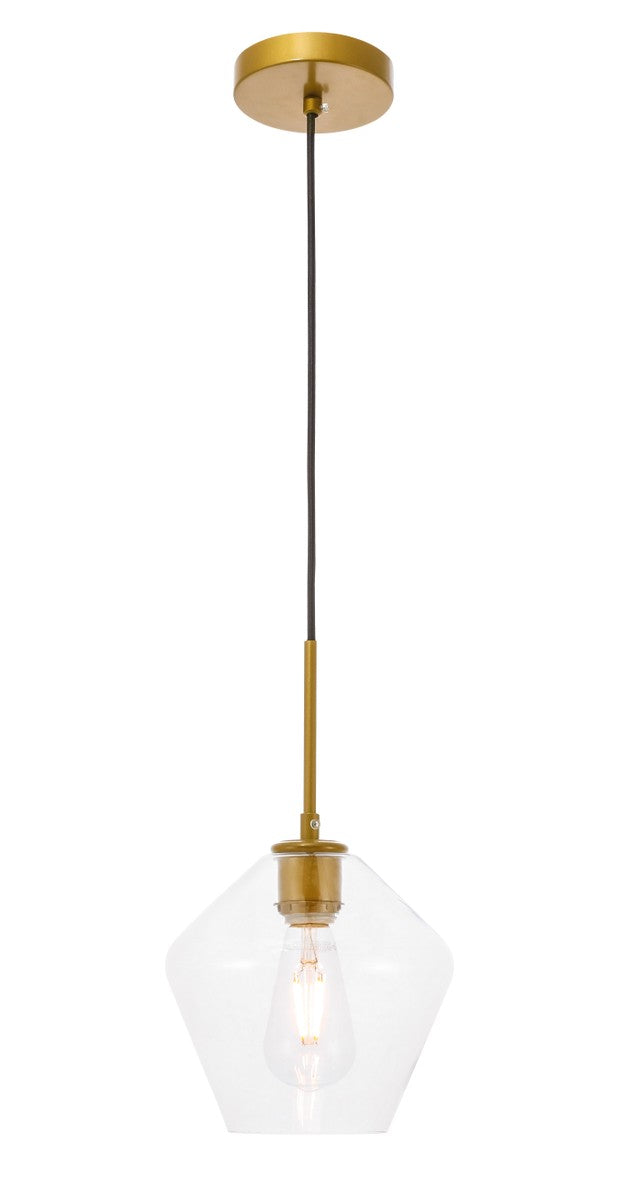 Elegant Lighting - LD2256BR - One Light Pendant - Gene - Brass and Clear glass
