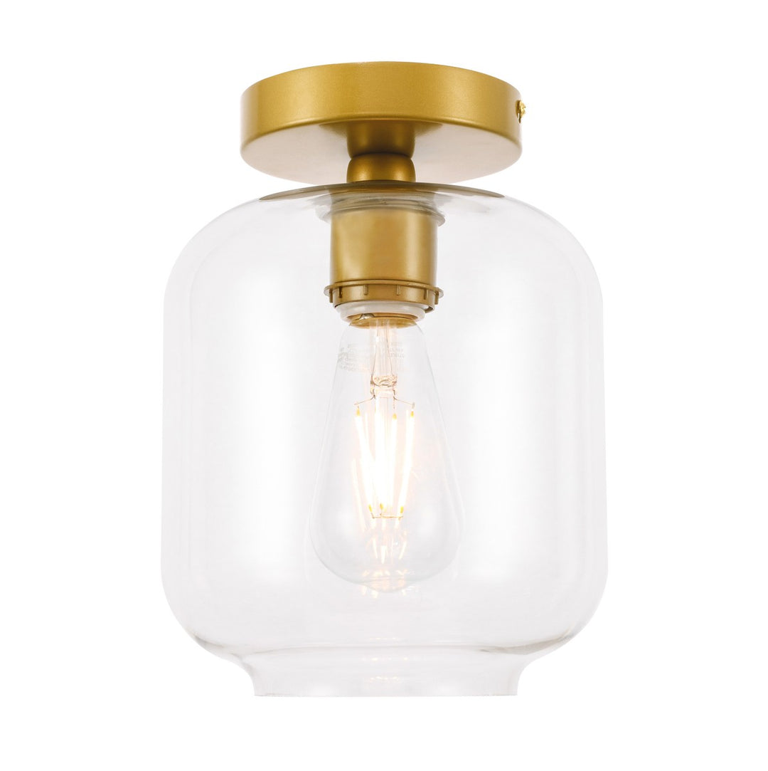 Elegant Lighting - LD2270BR - One Light Flush Mount - Collier - Brass and Clear glass