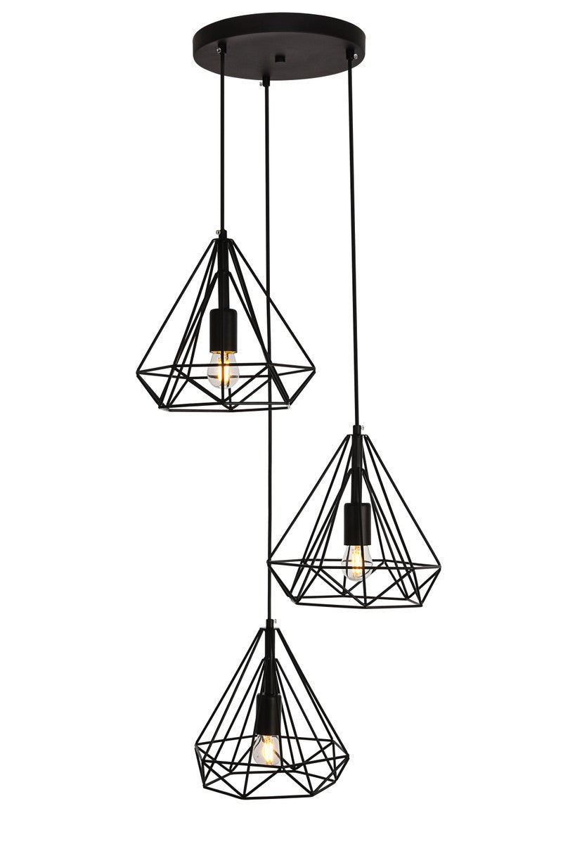 Jago Three Light Pendant in Black - available from The Lighting Shoppe, trusted by Canadian homeowners