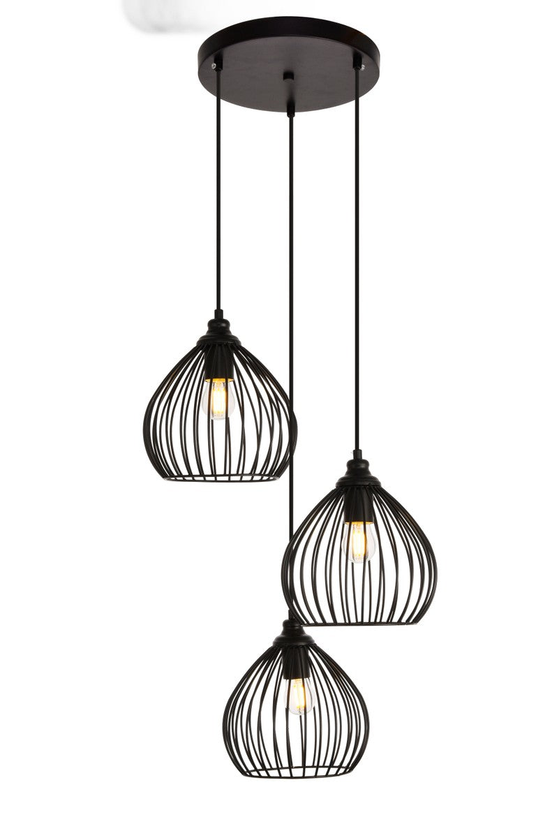 Sayer Three Light Pendant in Black - available from The Lighting Shoppe, trusted by Canadian homeowners