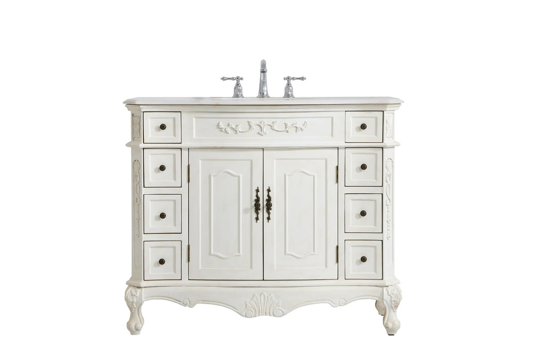 Danville Single Bathroom Vanity in antique white - available from The Lighting Shoppe, trusted by Canadian homeowners