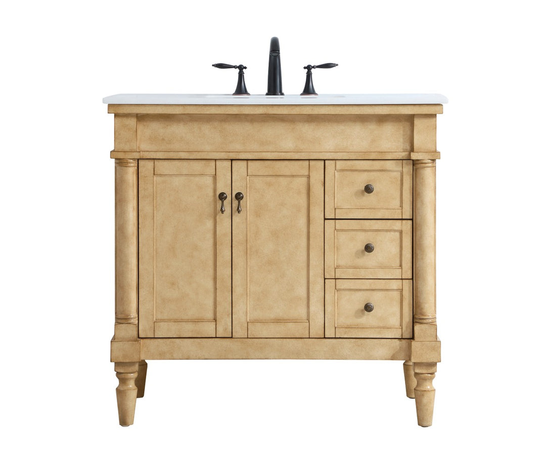 Elegant Lighting - VF13036AB - Single Bathroom Vanity - Lexington - antique beige