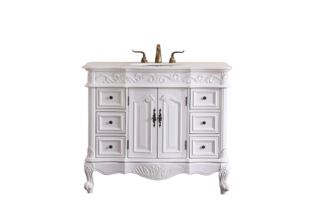 Elegant Lighting - VF38842AW - Single Bathroom Vanity Set - Oakland - antique white