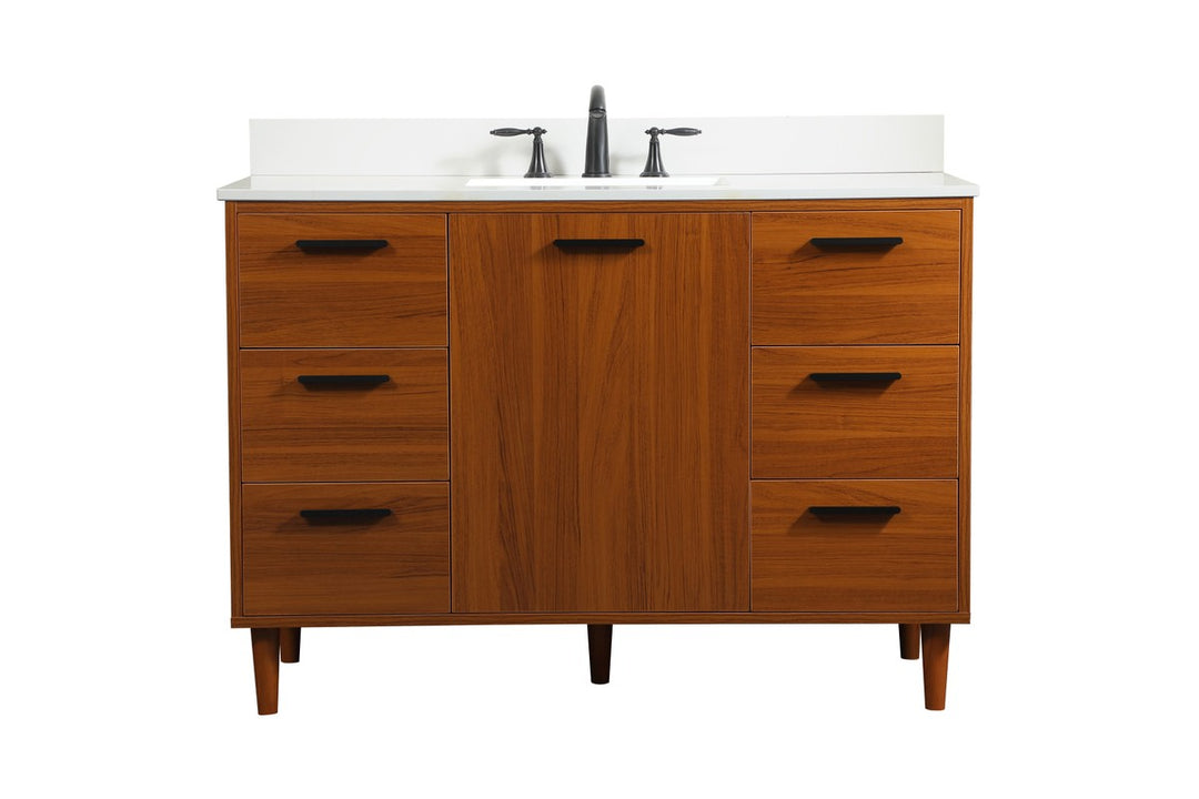 Elegant Lighting - VF47048MTK-BS - Vanity Sink Set - Baldwin - Teak