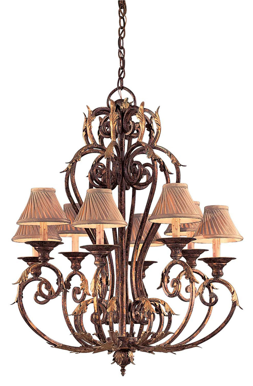 Zaragoza Eight Light Chandelier in Golden Bronze - available from The Lighting Shoppe, trusted by Canadian homeowners