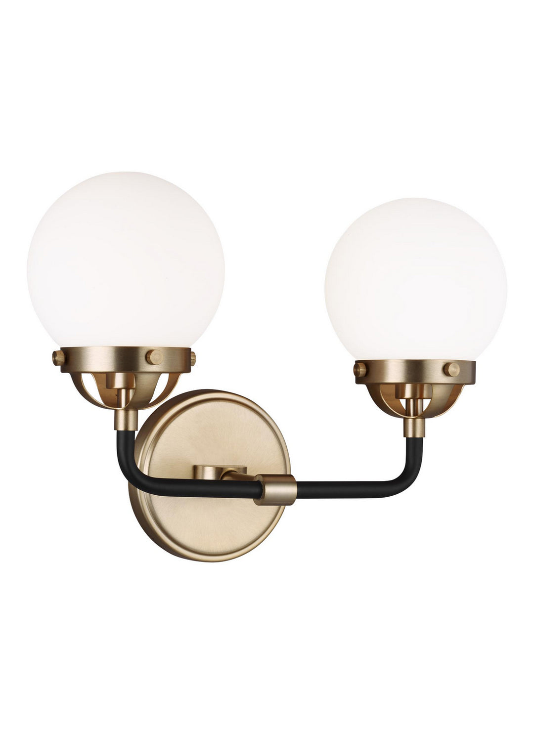 Cafe Two Light Wall / Bath in Satin Brass - available from The Lighting Shoppe, trusted by Canadian homeowners