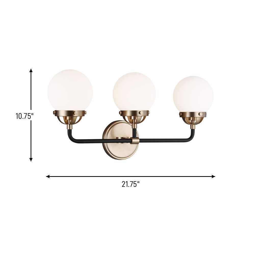 Visual Comfort Studio Canada - 4487903-848 - Three Light Wall / Bath - Cafe - Satin Brass