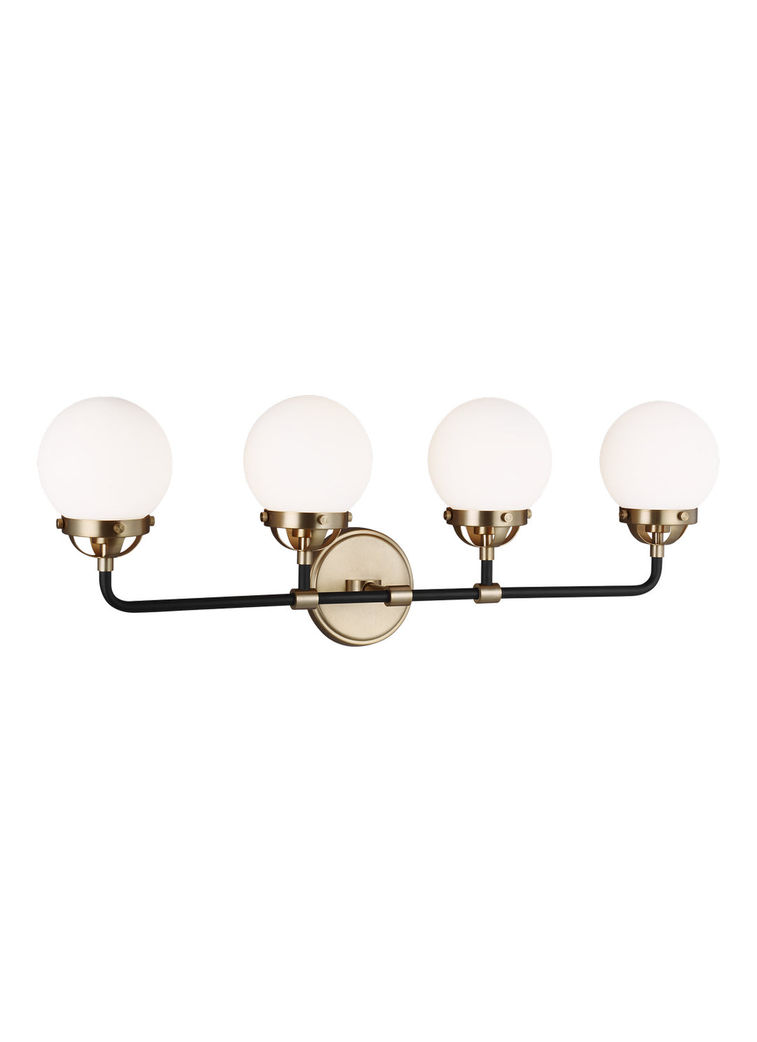 Cafe Four Light Wall / Bath in Satin Brass - available from The Lighting Shoppe, trusted by Canadian homeowners