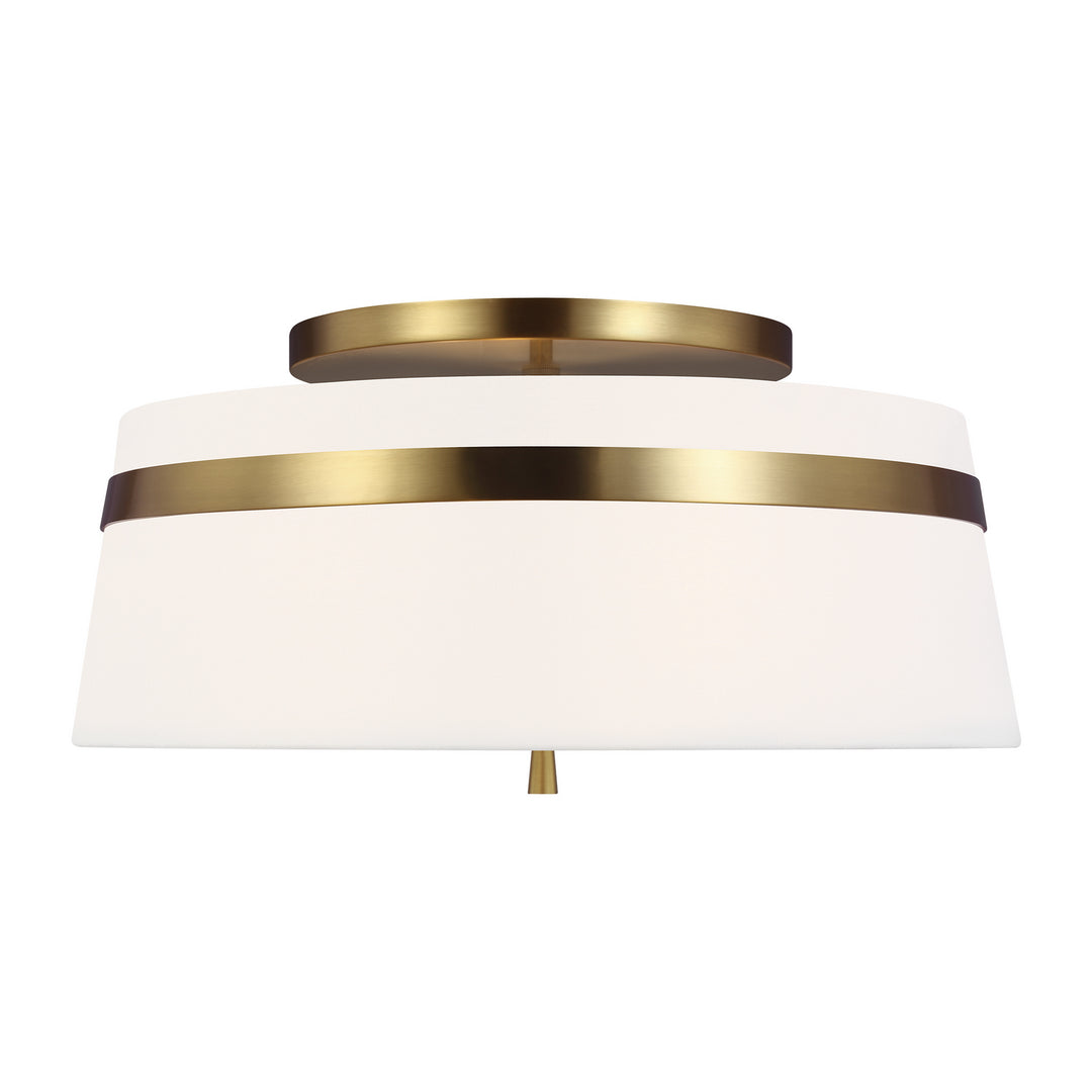 Cordtlandt Three Light Semi-Flush Mount in Burnished Brass - available from The Lighting Shoppe, trusted by Canadian homeowners