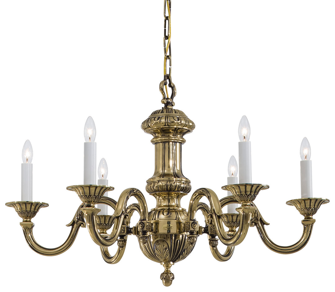 Metropolitan Family Six Light Chandelier in Classic Brass - available from The Lighting Shoppe, trusted by Canadian homeowners