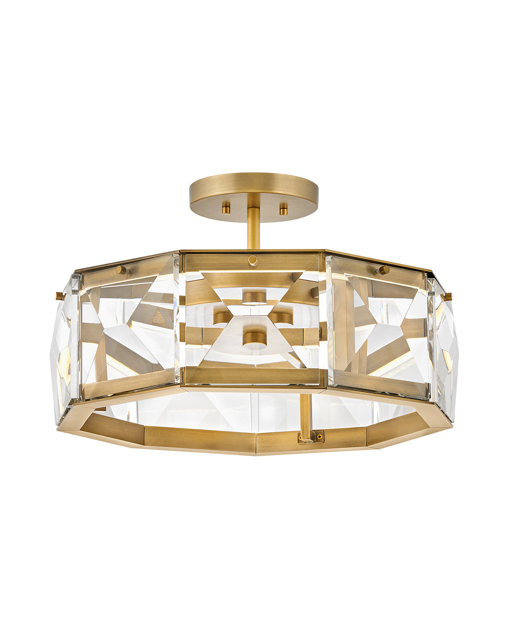 Jolie LED Semi-Flush Mount in Heritage Brass - available from The Lighting Shoppe, trusted by Canadian homeowners