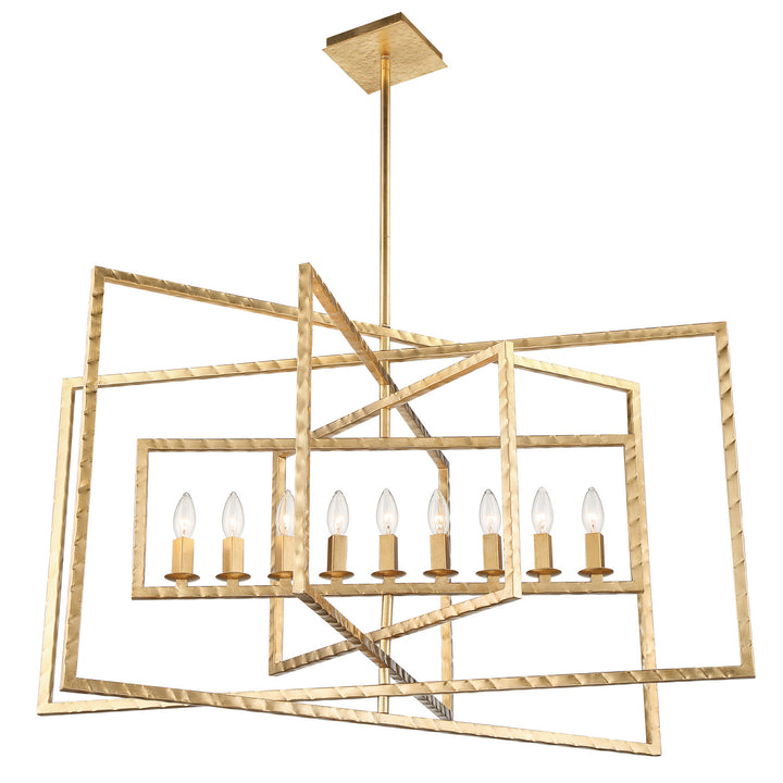 Capri Nine Light Chandelier in Antique Gold - available from The Lighting Shoppe, trusted by Canadian homeowners