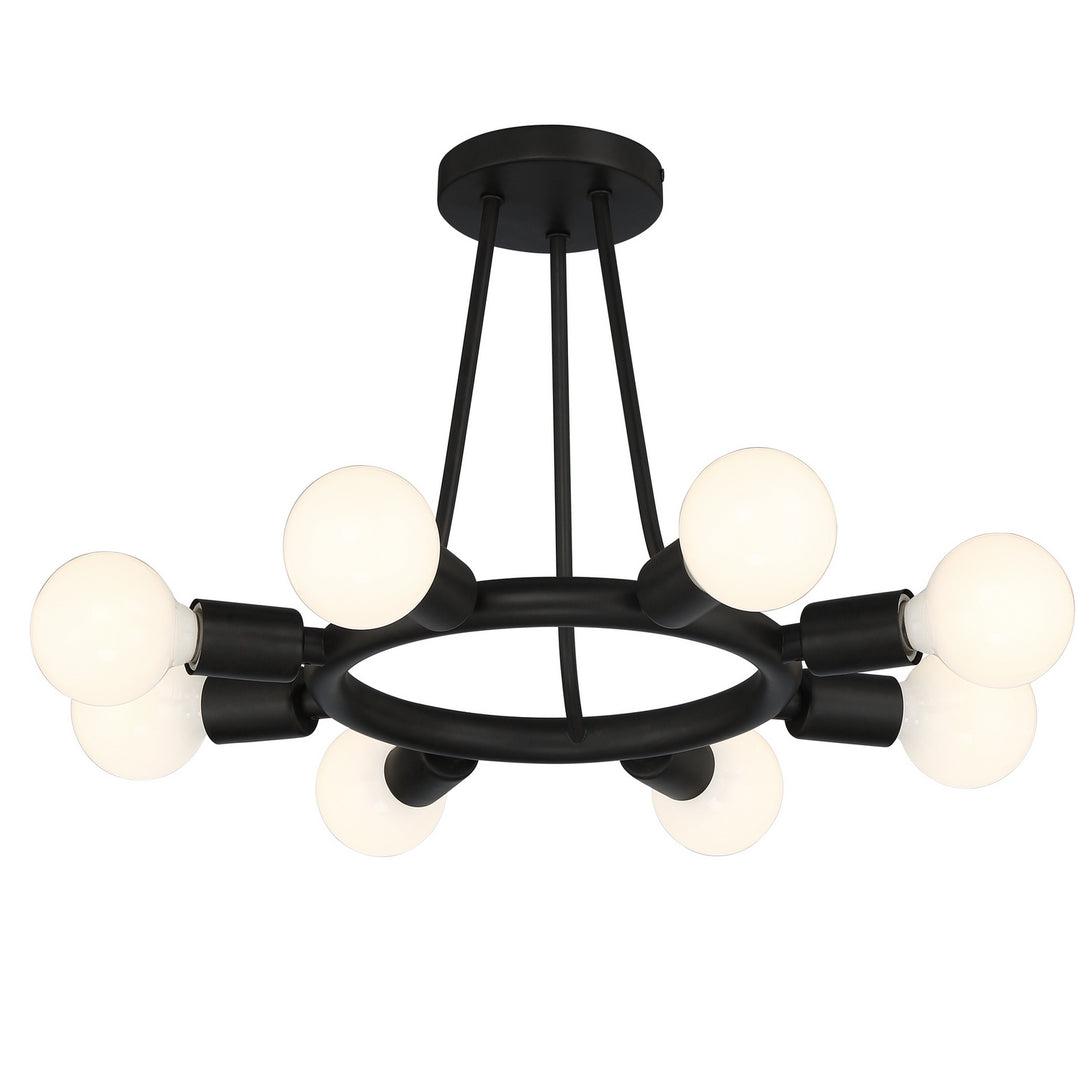 Dakota Eight Light Semi Flush Mount in Black - available from The Lighting Shoppe, trusted by Canadian homeowners