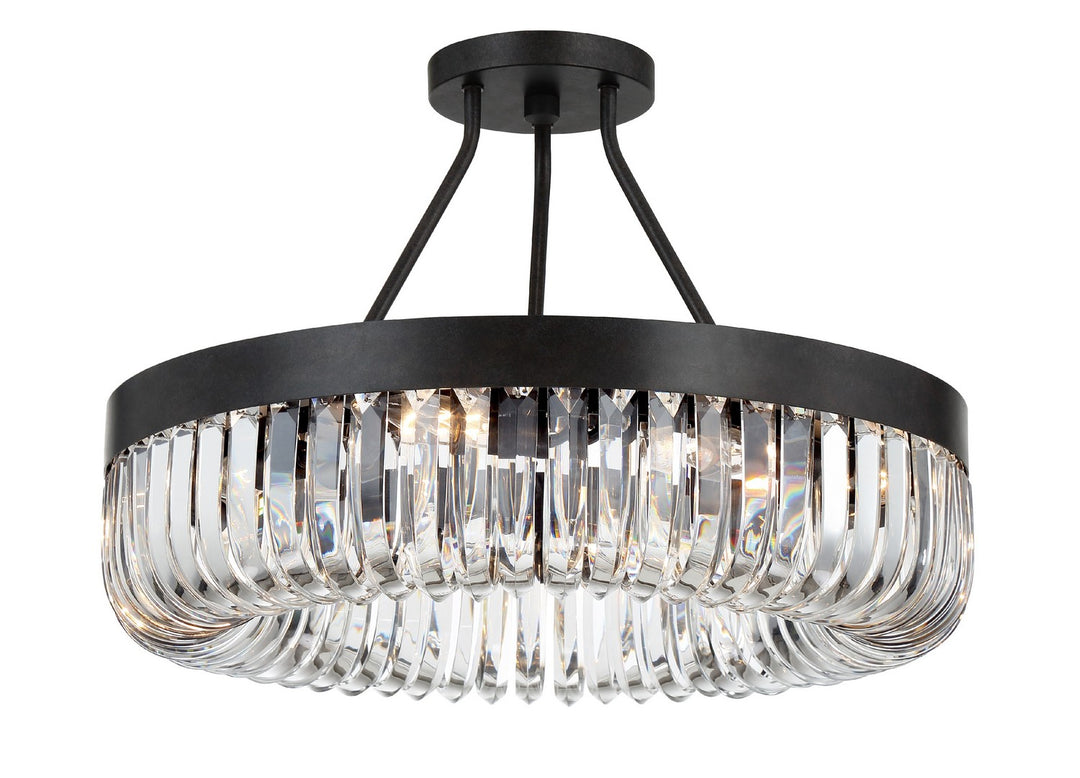 Alister Eight Light Semi Flush Mount in Charcoal Bronze - available from The Lighting Shoppe, trusted by Canadian homeowners