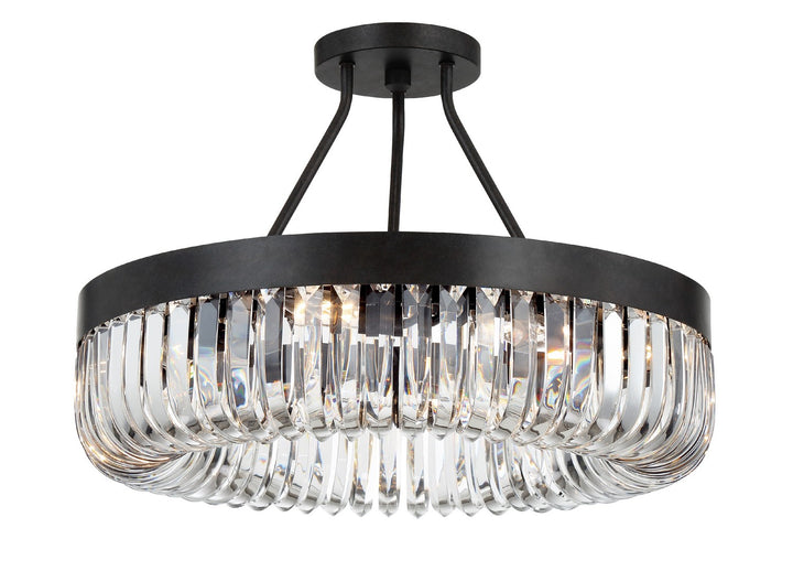 Alister Eight Light Semi Flush Mount in Charcoal Bronze - available from The Lighting Shoppe, trusted by Canadian homeowners