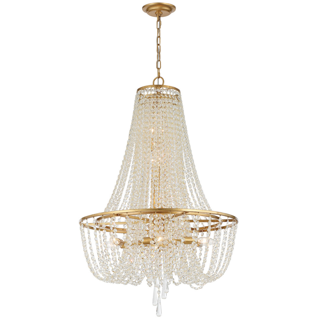 Arcadia Nine Light Chandelier in Antique Gold - available from The Lighting Shoppe, trusted by Canadian homeowners