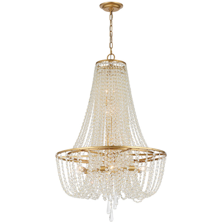 Arcadia Nine Light Chandelier in Antique Gold - available from The Lighting Shoppe, trusted by Canadian homeowners