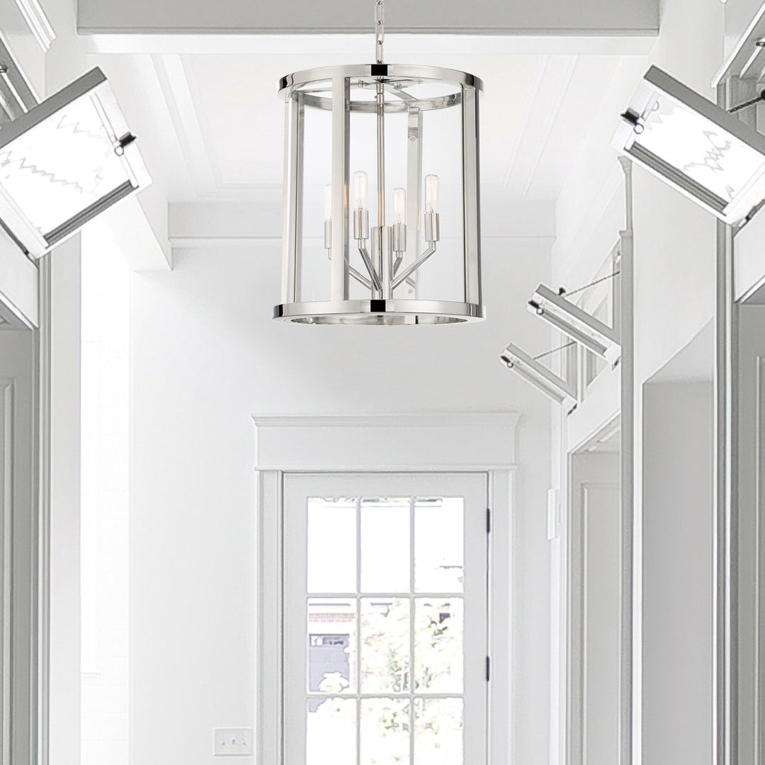 Crystorama - DEV-B8004-PN - Four Light Mini Chandelier - Devon - Polished Nickel