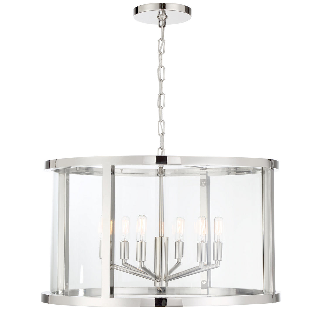 Devon Six Light Chandelier in Polished Nickel - available from The Lighting Shoppe, trusted by Canadian homeowners