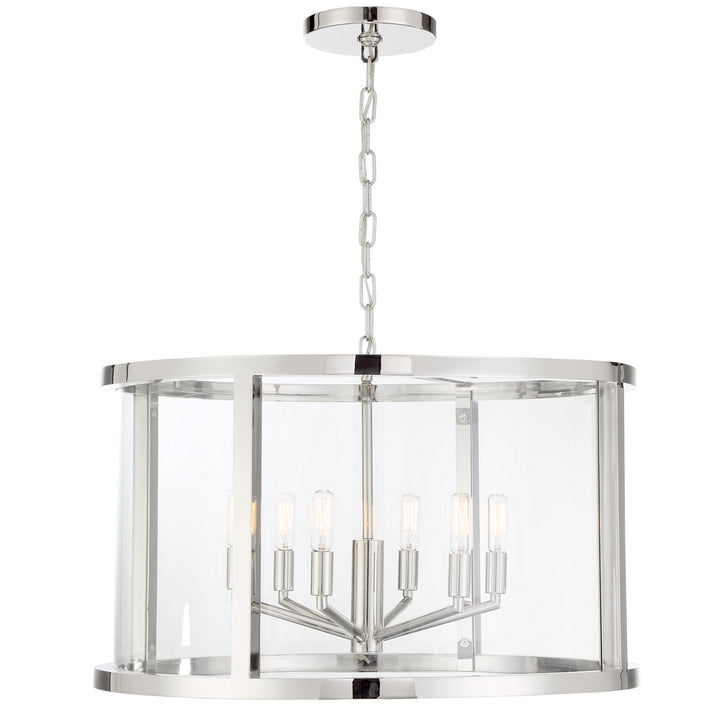Devon Six Light Chandelier in Polished Nickel - available from The Lighting Shoppe, trusted by Canadian homeowners