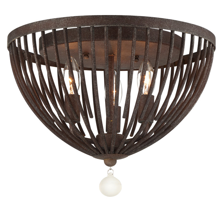 Duval Three Light Flush Mount in Forged Bronze - available from The Lighting Shoppe, trusted by Canadian homeowners