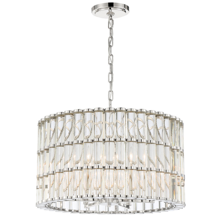 Elliot Six Light Chandelier in Polished Nickel - available from The Lighting Shoppe, trusted by Canadian homeowners